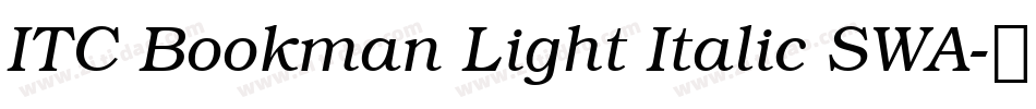 ITC Bookman Light Italic SWA字体转换